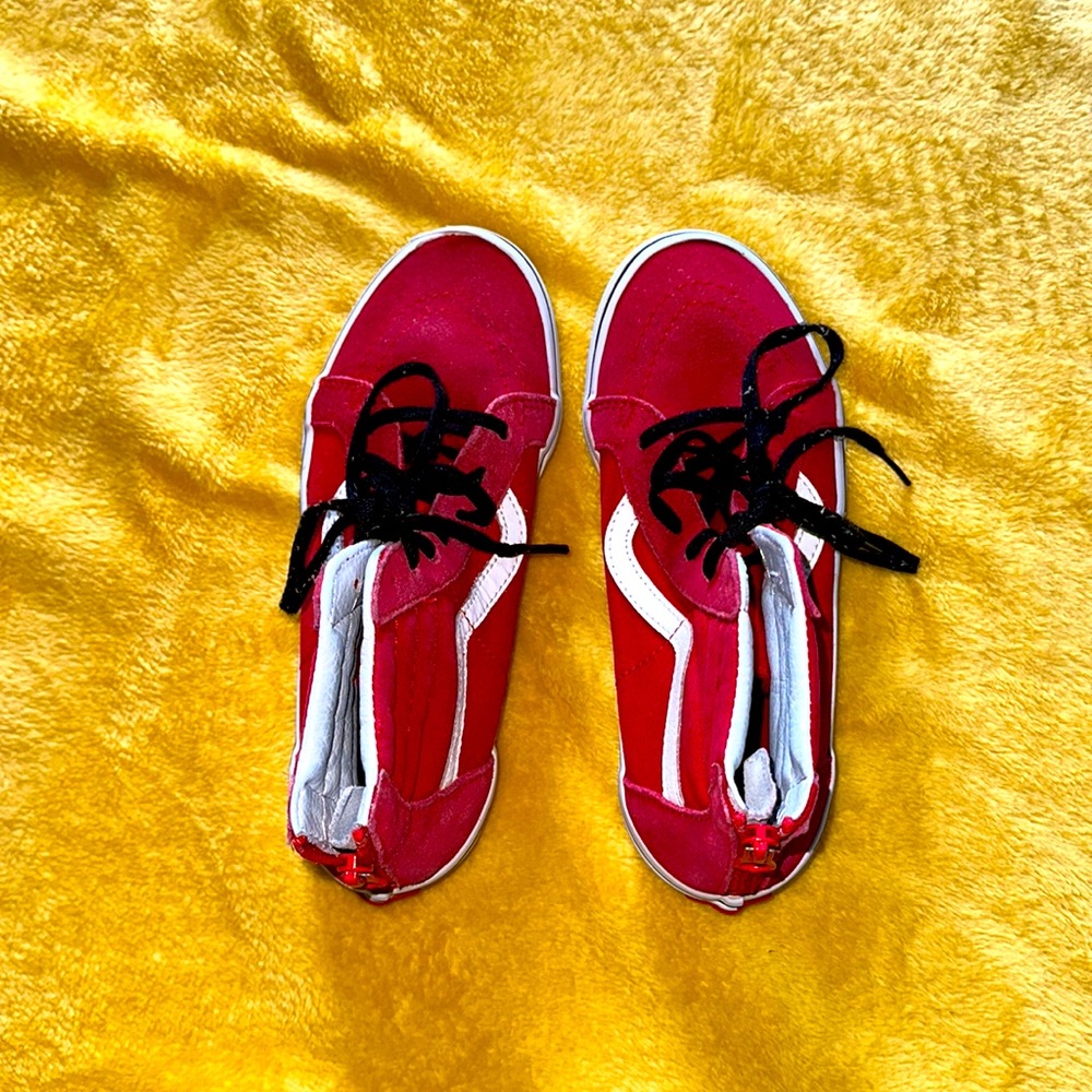 VANS Kids size 4.5 Red High Top Sneakers